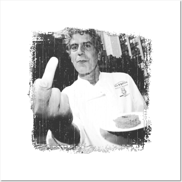 Anthony Bourdain Middle Finger vintage Wall Art by Double D  